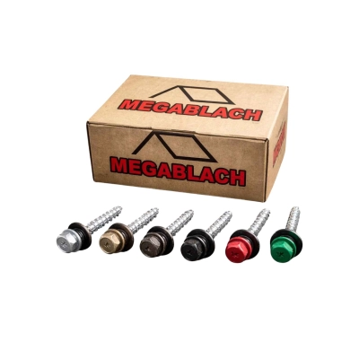 Wkręty farmerskie 4,8x35 do mocowania blachy na elementach drewnianych – dachowe z uszczelką EPDM, 250 szt.